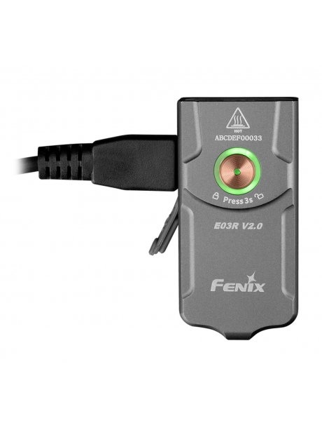 светодиодный фонарь брелок Fenix E03R EDC V2.0 grey