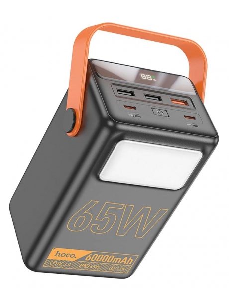 внешний аккумулятор со светильником Hoco J110A Powerful PD65 compatible power bank(60000mAh) black