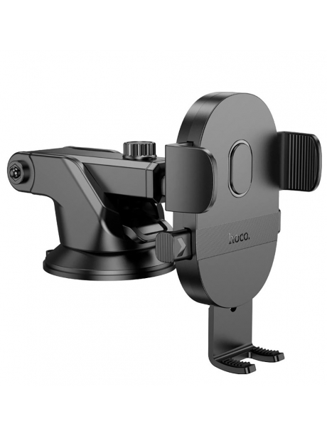 держатель для телефона на торпеду со штангой Hoco H19 Mighty one-button car holder (center console) black