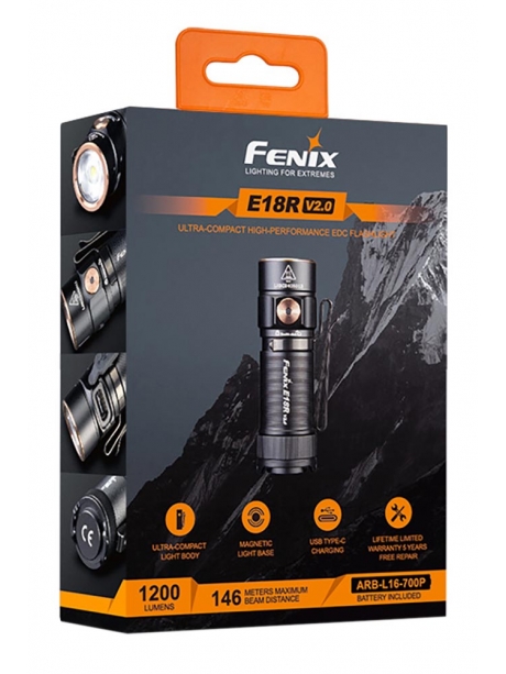 карманный светодиодный фонарь Fenix E18R V2.0 черный
