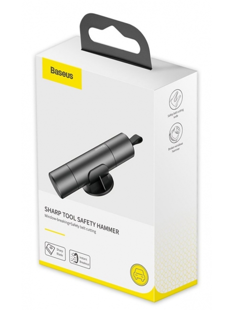 спасательный молоток в машину Baseus Sharp Tool Safety Hammer (Window-breaking+Safety belt cutting) dark gray