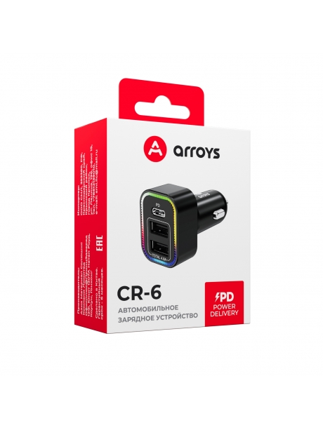 автомобильное зарядное устройство Arroys CR-6 