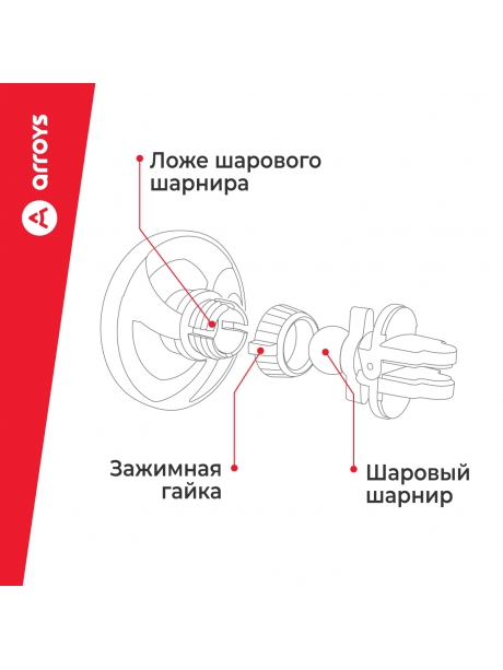 автомобильный держатель Arroys Vent-MS3 black