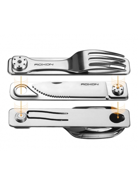 походный мультитул (ложка, вилка и нож) Roxon C1 ( C1S ) silver