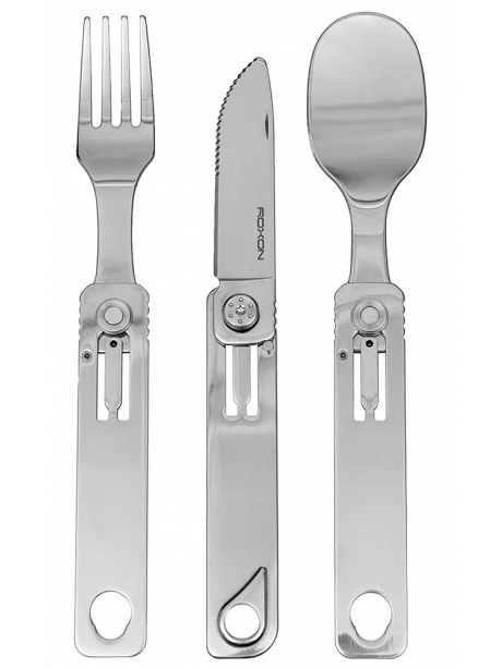 походный мультитул (ложка, вилка и нож) Roxon C1 ( C1S ) silver