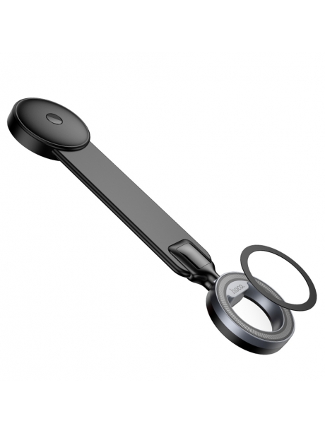 магнитный держатель MagSafe Hoco H71 Totem ring magnetic car holder (center console) black/metal gray