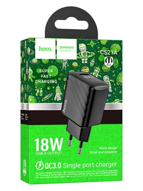 быстрое зарядное устройство Hoco CS21A Rich single port QC3.0 black