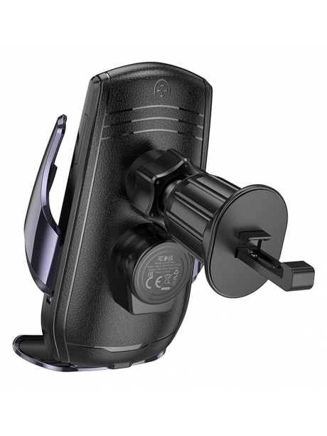 держатель для смартфона с беспроводной зарядкой Hoco CA202 Plus Enlightener infrared induction wireless charging holde black/metal gray