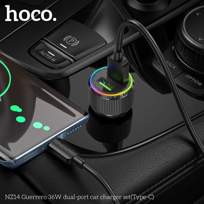 автомобильное зарядное устройство Hoco NZ14 Guerrero 36W dual-port car charger